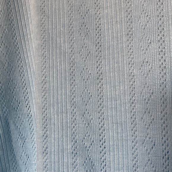 pointelle Baby blue onesie romper - Picture 3 of 7